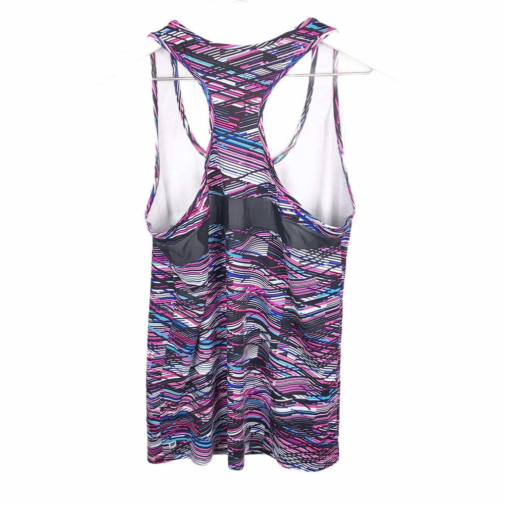 Fabletics Purple Digital Print Mary Racerbank Tank - Picture 4 of 7
